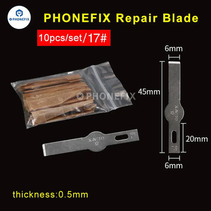 10pcs Precision Scalpel Knife Blades – #4A #11 #18 Non-Slip Metal Craft Replacement for Engraving, PCB Repair, DIY Tools