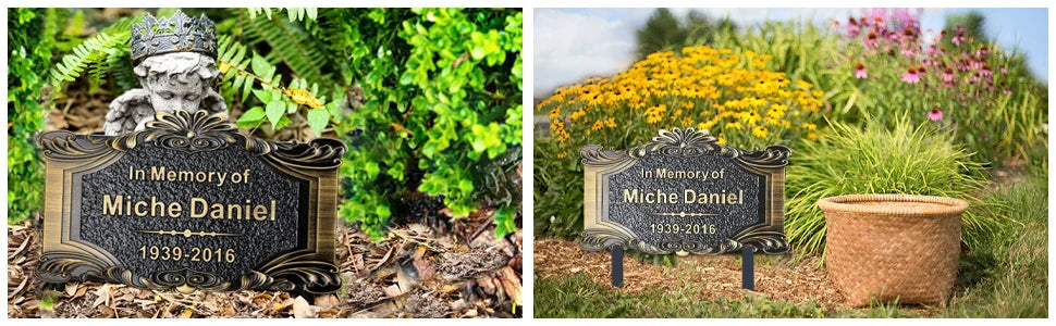 Personalized Memorial Plaque – Custom Engraved Grave Marker for Loved Ones or Pets (Dog & Cat), Remembrance Plaques