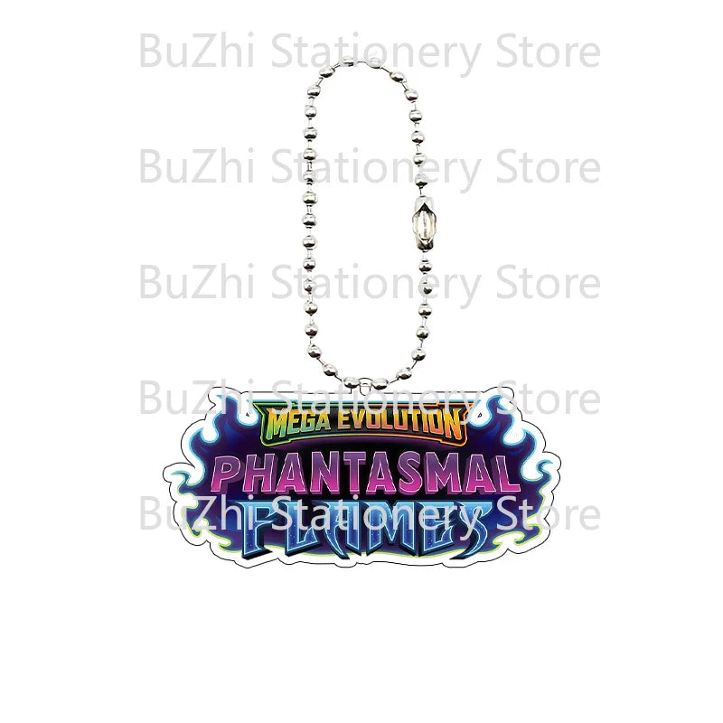 Anime Mega Evolution Acrylic Keychain 5cm – PTCG PKM Cartoon Game Logo Bag Charm Pendant Gift Toy for Boys & Girls Collection