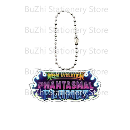 Anime Mega Evolution Acrylic Keychain 5cm – PTCG PKM Cartoon Game Logo Bag Charm Pendant Gift Toy for Boys & Girls Collection