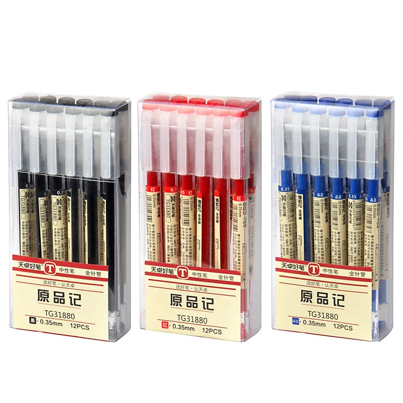 Fine Point Gel Pen - 0.35mm Black Blue Red Ink Ballpoint Pen for School & Office Writing