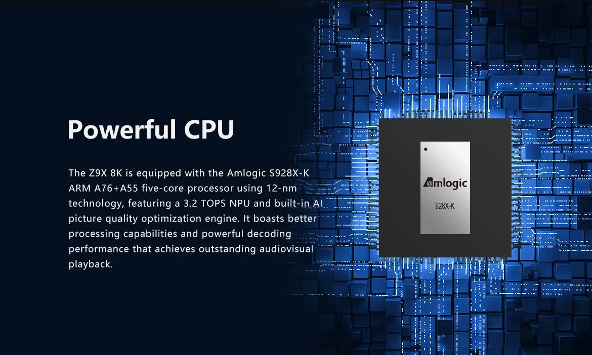 Zidoo Z9X 8K HDR Media Player - Android 11, Amlogic S928X-K, 6GB+64GB, VPU & VS10 Engine