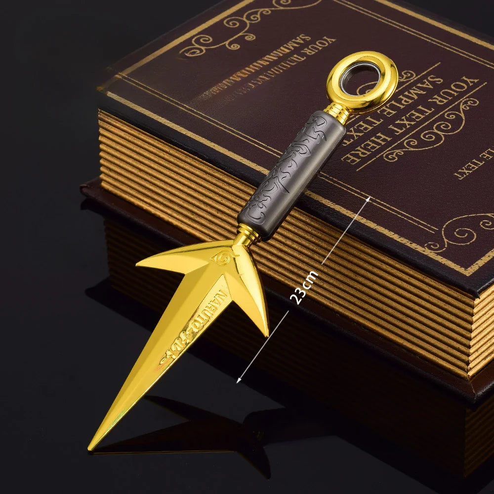 Namikaze Minato Flying Thunder God Kunai – 23cm Rotatable Metal Ninja Weapon Model, 3 Styles Collectible Toy