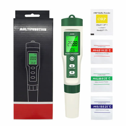 10-in-1 Digital Water Quality Tester — pH/EC/TDS/ORP/H₂/Fertility/Salinity/SG/Resistivity/Temp Meter for Aquariums, Pools & Hydroponics