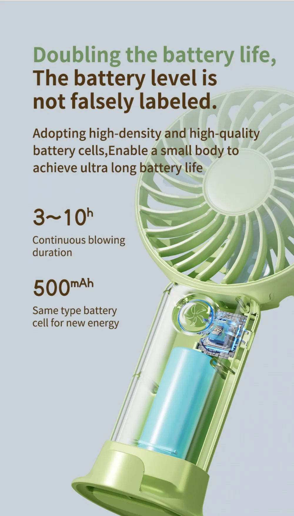 Portable Mini USB Fan – Handheld & Desktop Fan with Phone Holder, 3-Speed Adjustable Wind, Long Battery Life, Multi-Function Cooling Fan