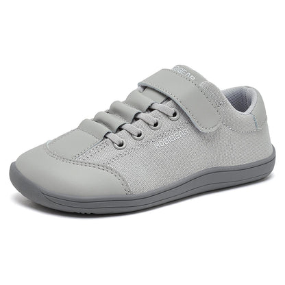 HOBIBEAR Kids Barefoot Shoes – Wide Toe Minimalist Sneakers for Boys & Girls, Lightweight Hook Loop, Artificial Leather & Fabric