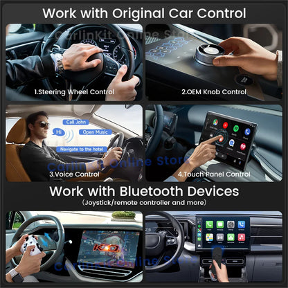 Carlinkit Android 13 TV Box - Wireless CarPlay and Android Auto Adapter with 8+128GB, LED Display - Supports YouTube, Netflix, IPTV, Spotify, GPS
