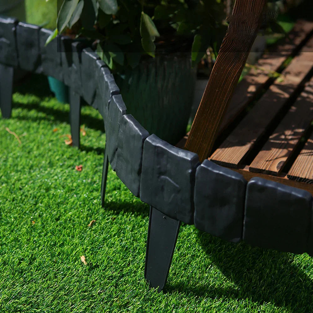 10/20Pcs Artificial Stone Garden Fence Stakes – Decorative Plant Support Edging Border for Lawn, Yard & Landscape DIY Outdoor Garden Decor