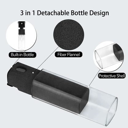 2-in-1 Phone Screen Cleaner Spray & Dust Remover Tool with Microfiber Cloth for iPhone, iPad, and More