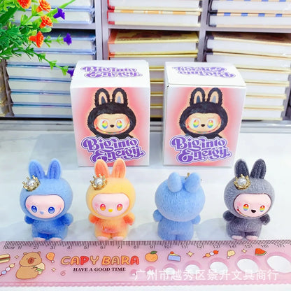 12pcs V3 Big Into Energy Cartoon Flocking Blind Box Cute Doll Desktop Ornaments Surprise Gifts for Kids
