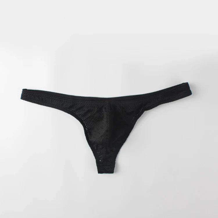 Men’s Ice Silk Low-Rise G-String & Thong Underwear – Breathable Solid Color T-Back U-Pouch Comfort Fit Sexy Lightweight Underpants