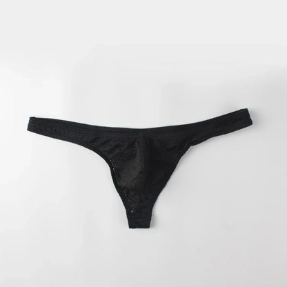 Men’s Ice Silk Low-Rise G-String & Thong Underwear – Breathable Solid Color T-Back U-Pouch Comfort Fit Sexy Lightweight Underpants