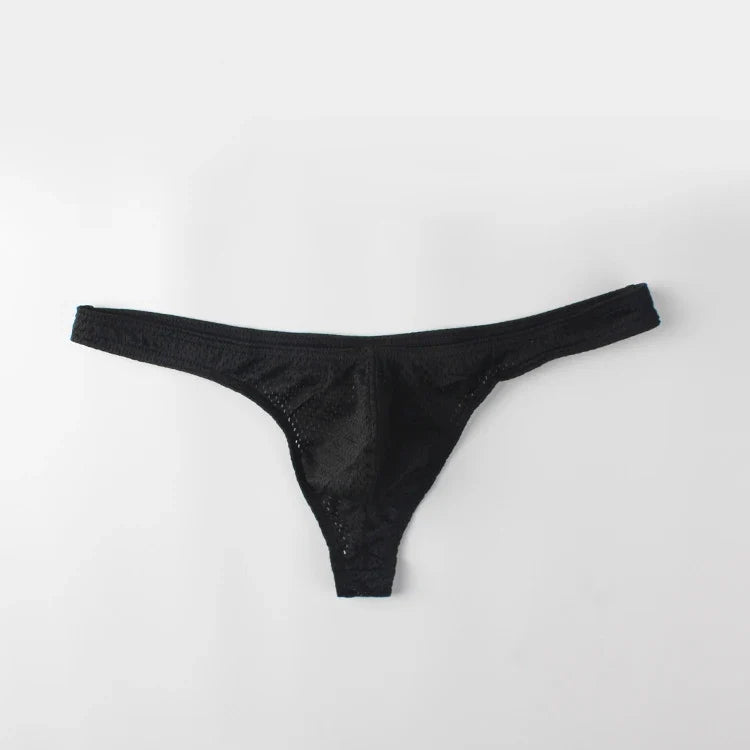 Men’s Ice Silk Low-Rise G-String & Thong Underwear – Breathable Solid Color T-Back U-Pouch Comfort Fit Sexy Lightweight Underpants
