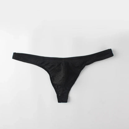Men’s Ice Silk Low-Rise G-String & Thong Underwear – Breathable Solid Color T-Back U-Pouch Comfort Fit Sexy Lightweight Underpants