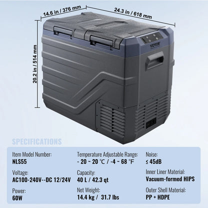 SucceBuy Portable Car Refrigerator — 8L–75L Single & Dual Zone Fridge with Bluetooth Temperature Control for Camping & RV
