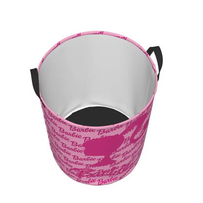 Custom Barbie Logo Laundry Basket – Collapsible Large Capacity Clothes Storage Bin, Disney Baby Hamper