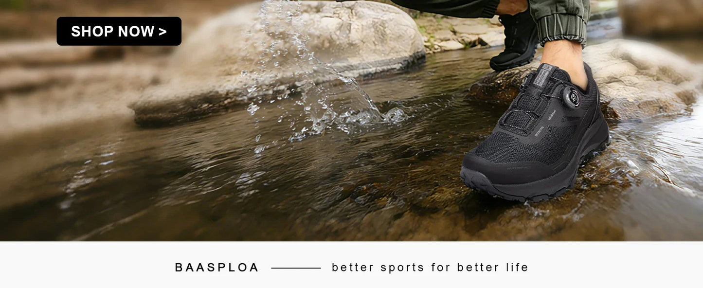 Baasploa Men’s Hiking Shoes – Breathable Outdoor Climbing & Walking Sneakers, Non-Slip & Durable