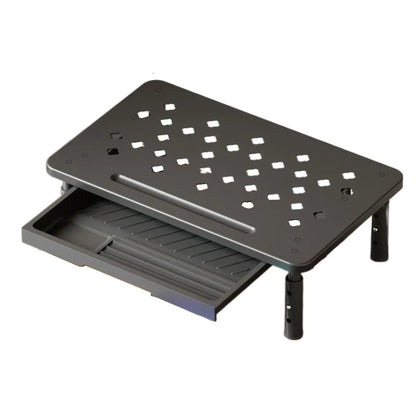 3-Level Adjustable Computer Monitor Riser – Steel Laptop Stand with Airflow Vents & Heavy-Duty Load Bearing
