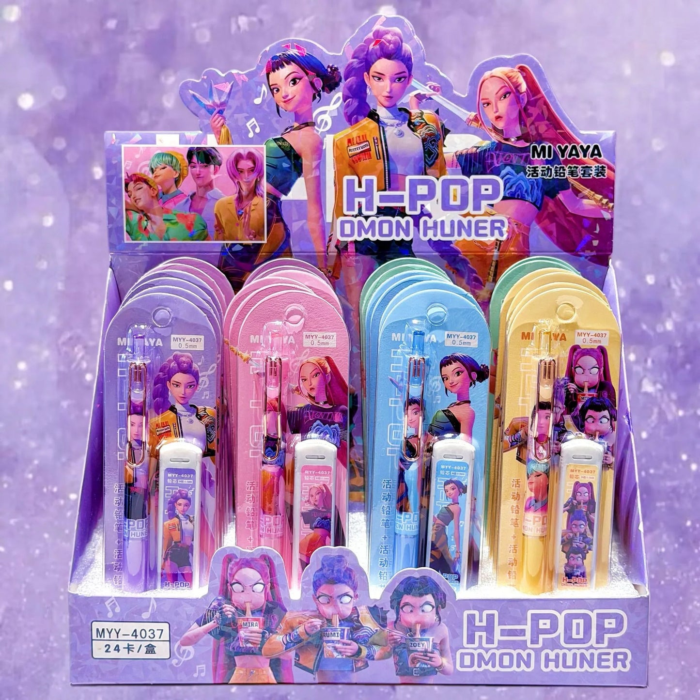 Kpop Demon Hunter Automatic Pencil – 0.5mm Lead Art & Drawing Pen for Students & Kids (Random 1/2/4pcs)
