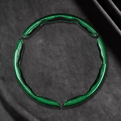 2/3PCS Universal Car Steering Wheel Cover — Laser Carbon Fiber, Silicone & 1K Microfiber Leather, Non-Slip PVC Booster