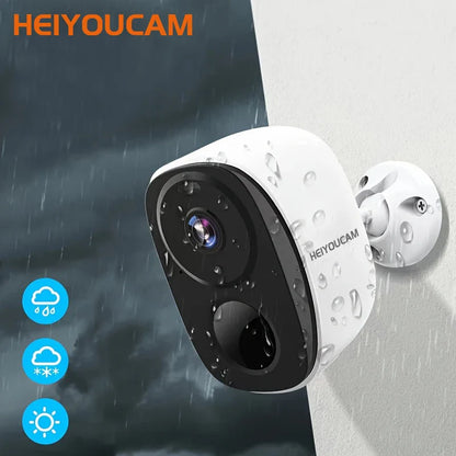 Wireless Outdoor Security Camera - 2K 3MP Battery Powered WiFi Camera with Spotlight Siren, 2-Way Audio & Waterproof