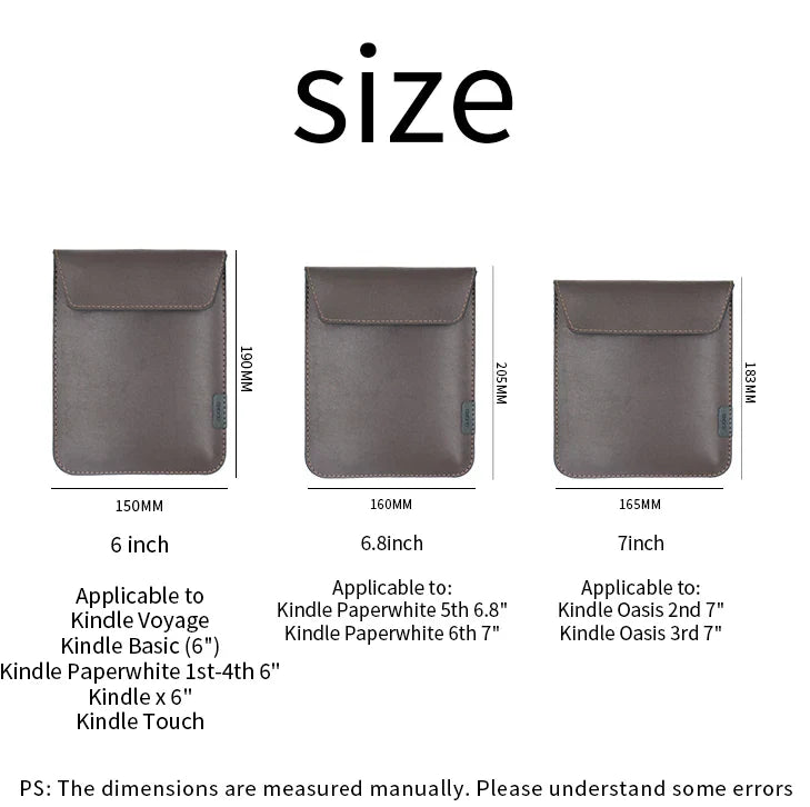 Slim E-Book Protective Case — Soft Sleeve for 6–7" Kindle Paperwhite 5/6.8" & Kobo Clara/Libra