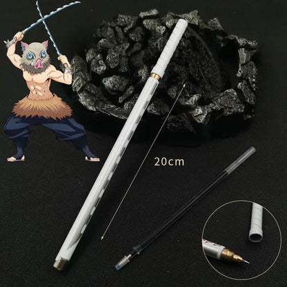 Demon Slayer Gel Pen - 0.5mm Black Ink Anime Sword Design Pen for Students, Cosplay Fans and Gifts