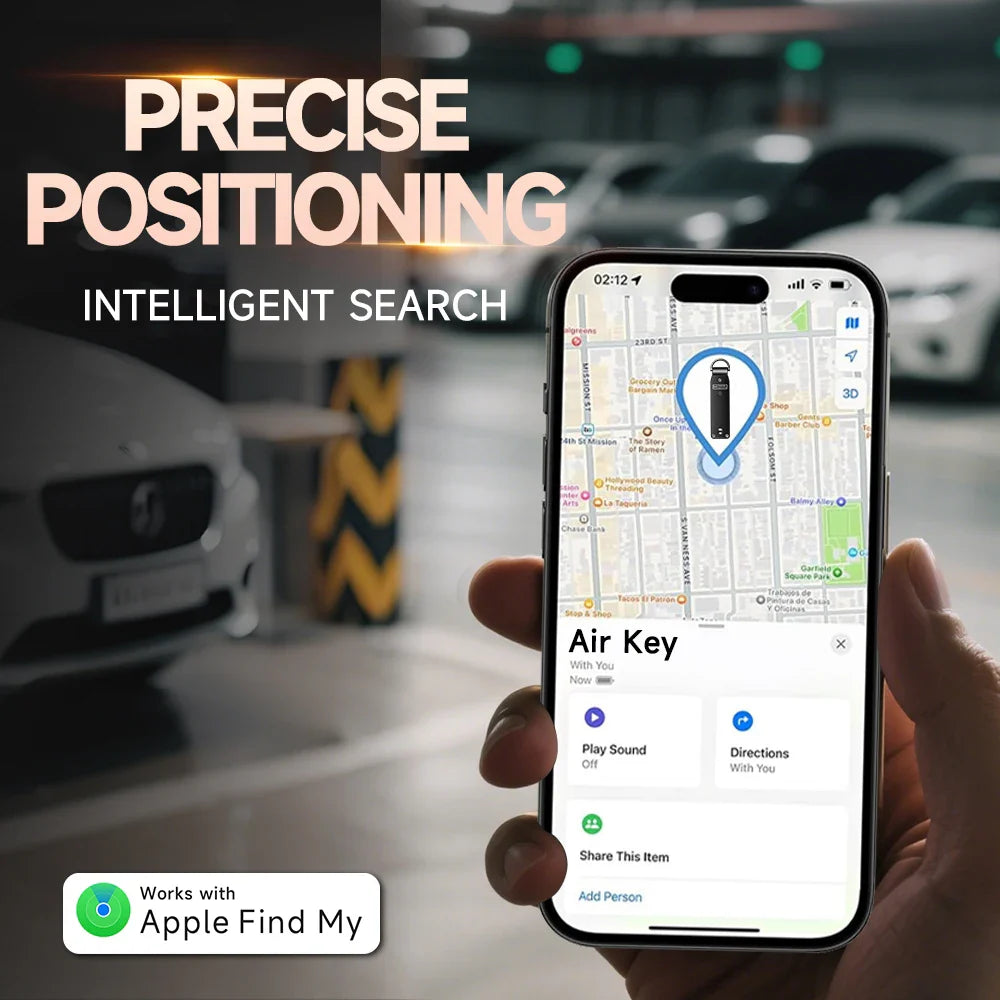 Key Organizer with Apple Find My — Built-In AirTag Holder, Holds 2–6 Keys, Car Keychain GPS Tracker (iOS Only)