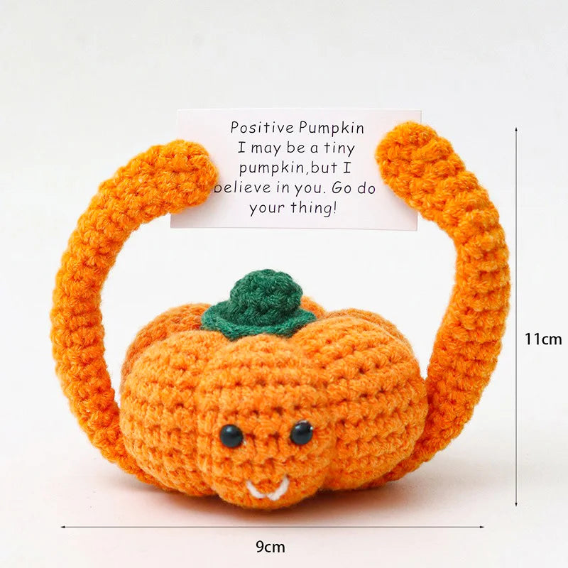 Positive Energy Crochet Doll — Handmade Knitted Plush Potato, Plant, Avocado, Bee & Animal Pocket Hug Emotional Support Gift
