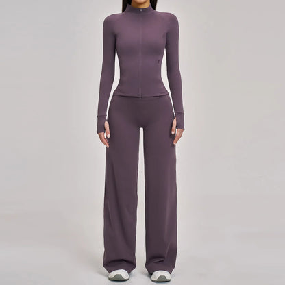 Women’s 2/3PCS Yoga Set – Long Sleeve Sports Bra & High Waist Leggings Gym Workout Tracksuit Fitness Athletic Wear Outfit