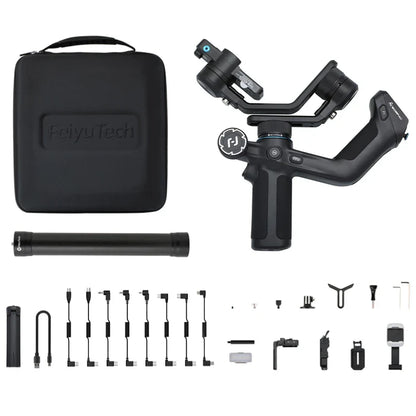 FeiyuTech SCORP Mini 2 Kit - 3-Axis Handheld Gimbal for Mirrorless Camera, Action Cam, Smartphone with AI Tracker, 1.2kg Load Capacity