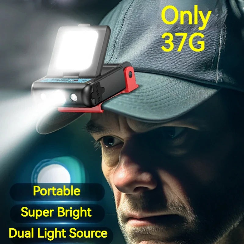 Smiling Shark TD0148 Motion Sensor Headlamp – Rechargeable LED Clip-On Cap Light for Hiking & Night Work