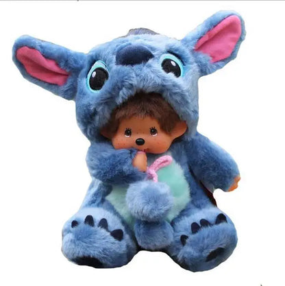 Disney 20cm Monchhichi Transform Plush – Stitch, Mickey, Totoro & Kiki Kawaii Stuffed Doll Kids Gift