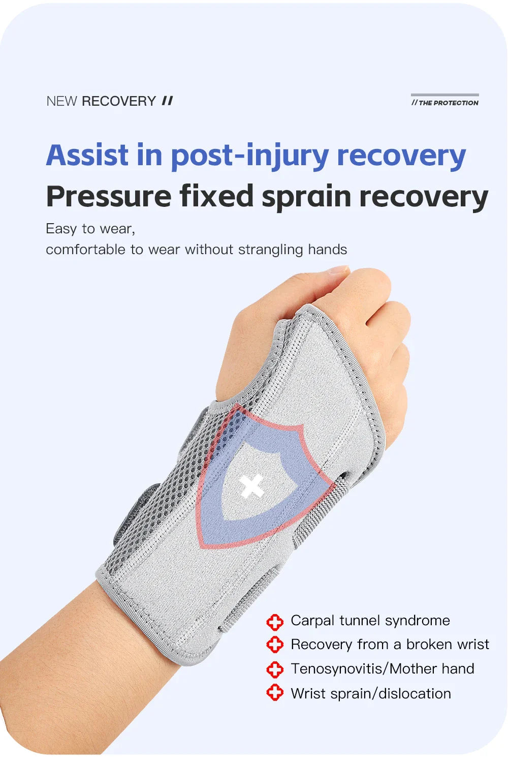 Wrist Brace for Carpal Tunnel — Hand Support with Splints for Arthritis, Tendonitis, Sprains, and Wrist Pain