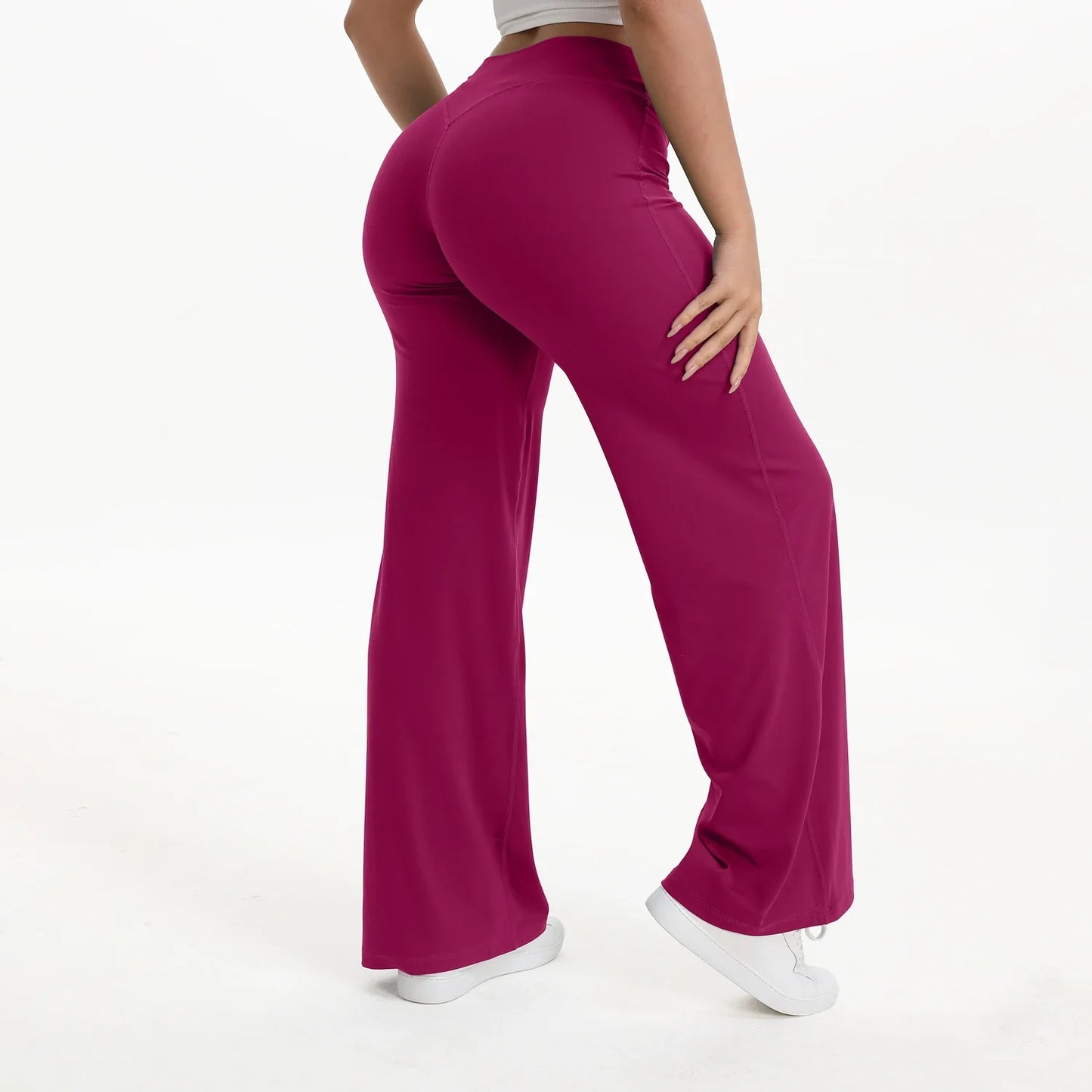 NCLAGEN SoftMotion Women’s Straight Leg Yoga Pants, Mid-Waist Gym Leggings, Naked Feel Pilates & Running Sports Trousers