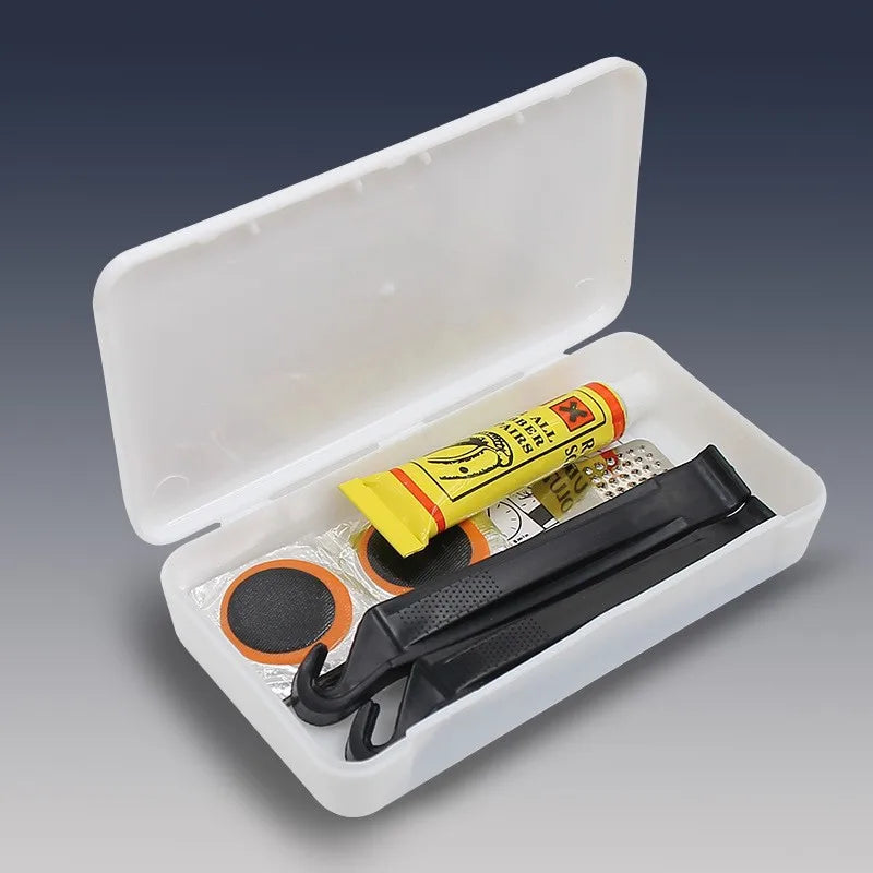Bike Tire Repair Kit – Patches, Grinding Film, Crowbar & Multifunctional Tools for Cycling Repairs