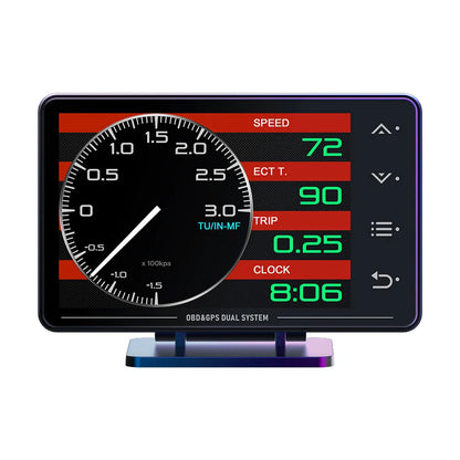 XS HUD Car Gauge – Multi-Function OBD+GPS Display for Water Temp, Turbo, Oil Pressure & Oil Temp Head-Up Display
