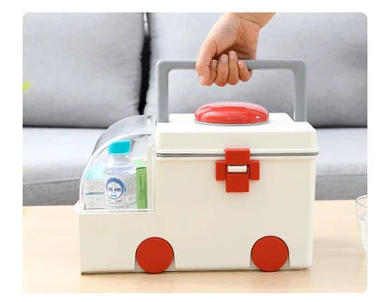 Multifunctional Ambulance Medicine Box – Large Capacity Portable Medical Storage for Household Use
