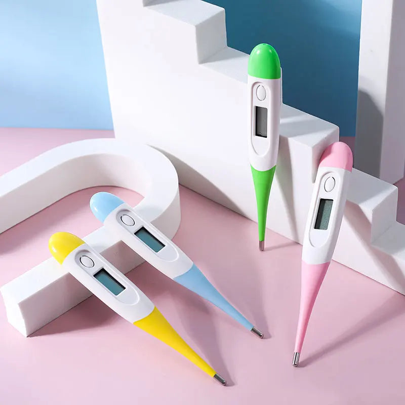 Electronic Digital Thermometer Soft Tip for Home First Aid—Oral & Armpit Temperature Measurement for Babies & Adults