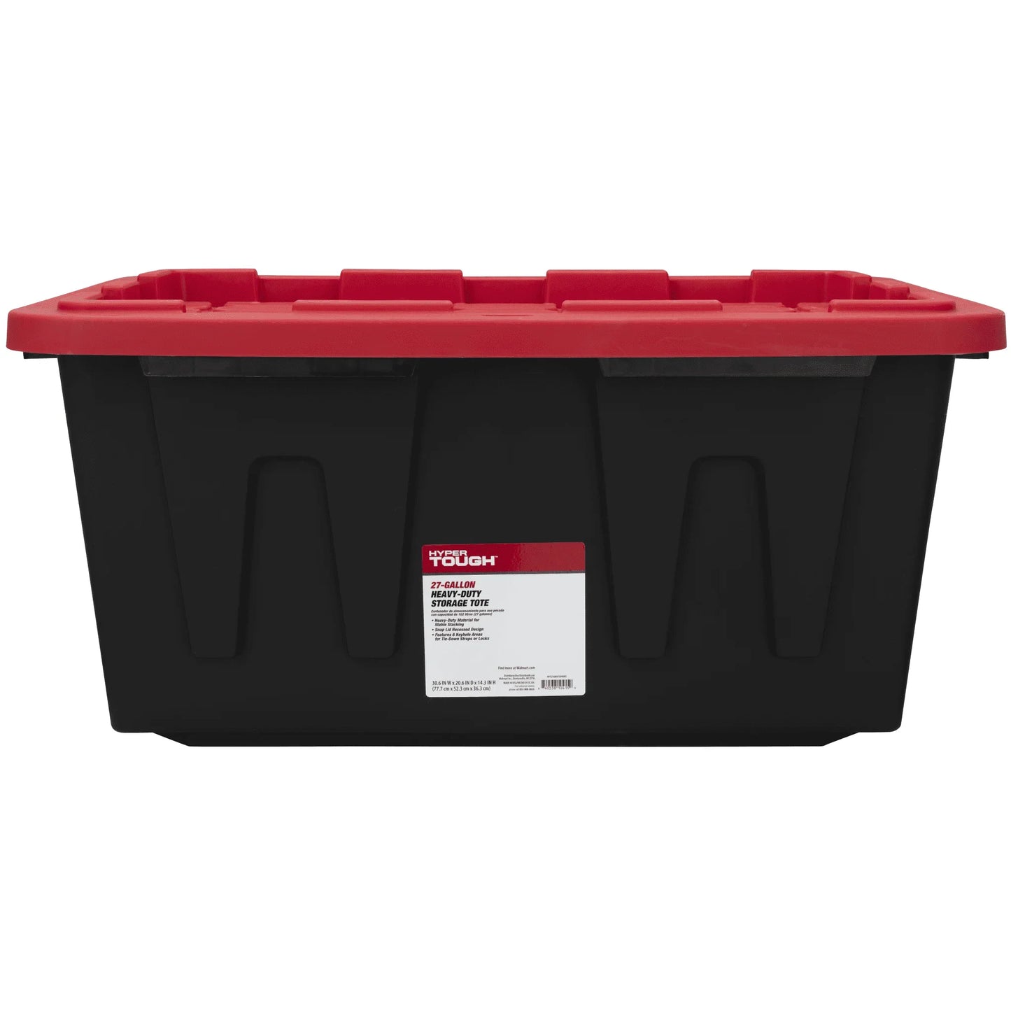 4-Pack 27 Gallon Large Storage Bins – Stackable Plastic Containers with Snap-On Lid, Black & Red
