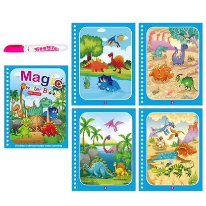 Children's Early Education Magical Water Drawing Book – Reusable Coloring Book with Pen, Creative Educational Toy Gift