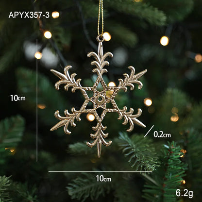 Christmas Tree Ornaments – Gold Plastic Balls with Butterfly, Dragonfly, Angel & Snowflake Decorations