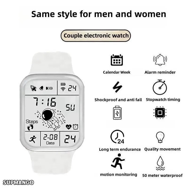 Astronaut Square Smart Watch for Kids & Students – Cool Black Tech Running Electronic Watch for Boys & Girls