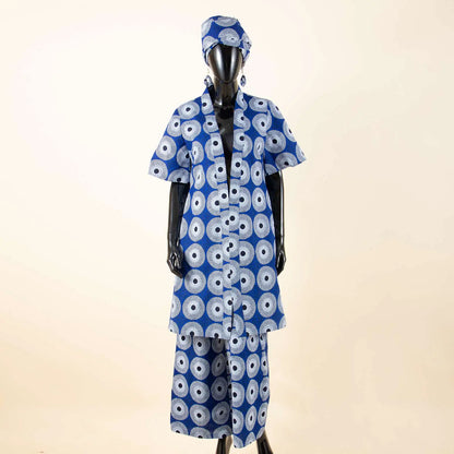 African Ankara 2-Piece Suit Set for Women - Traditional Print Jacket & Pants for Office, Business & Party Wear