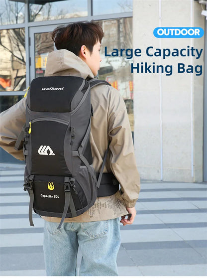 50L Travel Backpack for Men — Large Waterproof Hiking, Camping & Mountaineering Rucksack, Outdoor Sports Luggage Bag