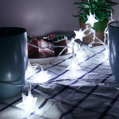 LED Star Fairy Lights - Outdoor String Garland Lights for Party, Wedding, Garden & Christmas Decor
