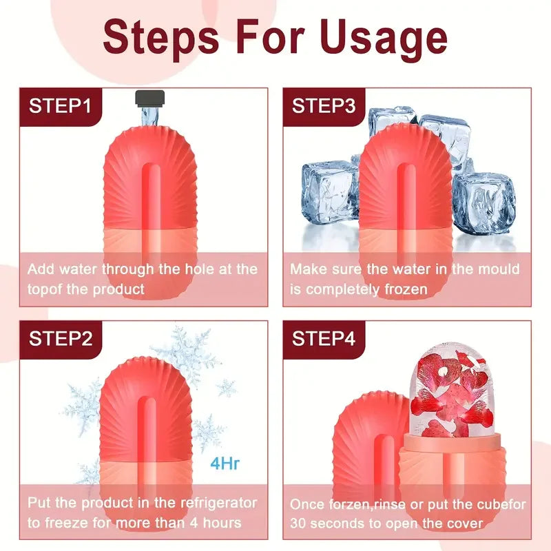 Ice Facial Roller Skin Care Set - Beauty Lifting & Contouring Tools with Ice Cube Trays and Ice Globe Balls, Face Massager for Skin Care