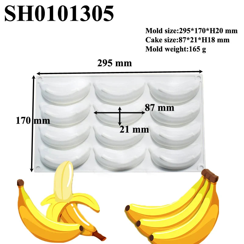 SHENHONG Silicone Fruit Mousse Cake Molds – Orange, Apple, Pear, Mango, Strawberry & Durian Dessert Decorating Tools