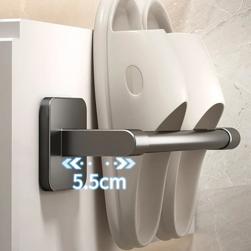 Wall Mounted Bathroom Slipper Rack - No Punching Storage for Bath, Bedroom, and Shower Room Slippers, Babouche Organizer Hanger