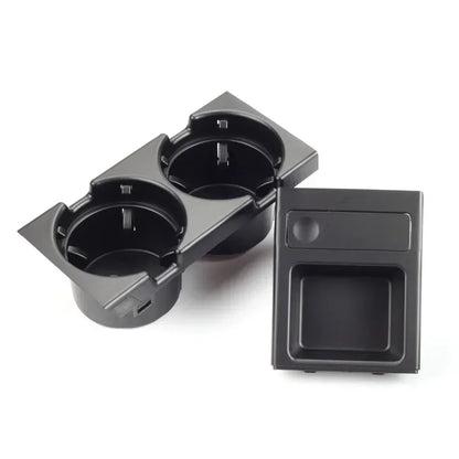 Double Hole Front Center Console Storage Box – Coin & Cup Holder for BMW E46 1999-2006 (51168217953)